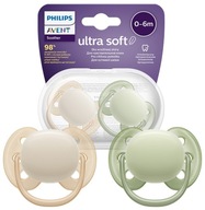 PHILIPS AVENT 2x ULTRA Mäkký cumlík DÝCHAČNÝ FLEXIBILNÝ MÄKKÝ ORTHO 0-6M