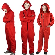 JEDNORÁZOVÝ KOSTÝM LA CASA DE PAPEL ČERVENÝ HALLOWEEN OUTFIT VEĽKOSŤ L