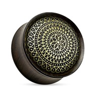 Drevená zátka - Mandala vyrobená z ebenu 8 mm