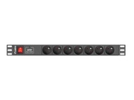 Lanberg rozvodná lišta pre RACK 1U 10A PDU 4x PL