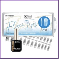 Nails Company Flexi Tips Oval + Clear Base 6ml set