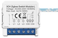 Trojitý zapustený reléový mini prepínač BEZ N Zigbee TUYA Zigbee2MQTT