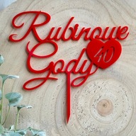 Ruby Wedding Topper k 40. výročiu svadby s lesklým plexisklom