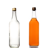 Fľaša na alkohol 0,7 l, zlatý uzáver / 6 kusov