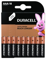 18x ALKALICKÁ BATÉRIA DURACELL LR03 AAA R03