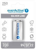 1x NABÍJATEĽNÁ BATÉRIA EVERACTIVE 9V 6F22 Ni-MH 250mAh R2U