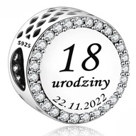 Korálka CHARMS k 18. NARODENINÁM Strieborná 925 + AKÉKOĽVEK GRAVÍROVANIE