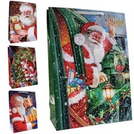 darčekové tašky na Vianoce Santa Claus laminované tašky 22x11x32cm mix vzorov