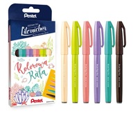 Brush Sign Pen Set - Pentel - Colorful Reef, 6 ks.