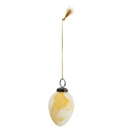 Madam Stoltz Krémovo-žlté sklenené vajíčko, 8 cm