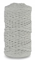 Bavlnená šnúrka Macrame 3mm 100m, HLADKOVANÁ S JADROM, svetlošedá