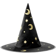 Klobúk WITCH čierne mesiace HALLOWEEN