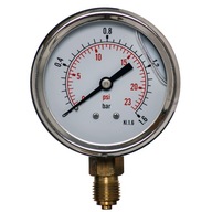 GLYCERÍNOVÝ MANOMETER 63MM SPODNÉ 1/4 1,6 BAROVÉ HODINY