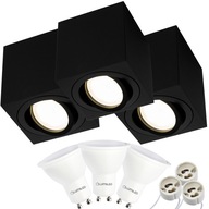 3x Prisadené svietidlo HALOGEN SPOT TUBE +LED GU10