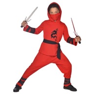 Kostým Detský kostým Ninja Warrior červený Ninjago, 3-4 roky, 98-104 cm