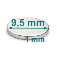 Neodymový magnet 9,5x1 mm okrúhly, malý, silný ENES!!! SET 150 ks!!