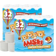 Toaletný papier BEARS 32 ROLEČOV 3 vrstvy x 2 bal