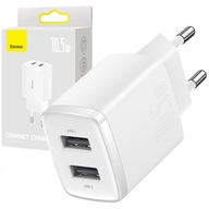 BASEUS VÝKONNÁ SIEŤOVÁ NABÍJAČKA 2 xUSB 10,5W 2A