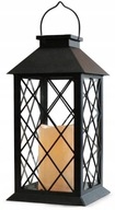 Solárna lampa Čierna LANTERN so sviečkovou dekoráciou P-630 Terrace Garden