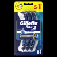 gillette blue3 plus comfort jednorázové holiace strojčeky pre mužov 6 ks.