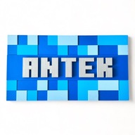 3D nálepky na stenu s darčekom NAME nálepka MINECRAFT pre deti EKO