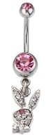 BELLY RING Playboy Bunny Rhinestones SS316L