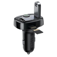 Bluetooth FM transmitter TF SD karta nabíjačka do auta 2x USB čierna