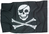 PIRÁTSKA Vlajka Pirátska lebka Jolly Roger Black Halloween 92x60