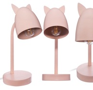 Ružová kovová stolná lampa CAT EARS pre dieťa