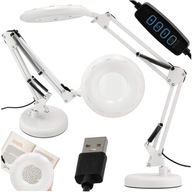 LED stolová lampa kozmetická lampa biela CCT 8W zväčšovacia lupa