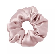 Jemná hodvábna elastická ružová saténová scrunchie do vlasov