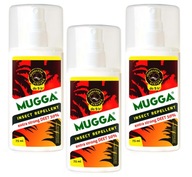 3X MUGGA SPREJ DEET 50% TROPICKÝ KOMÁR, KLIEŠŤ, MUCHA 75ml