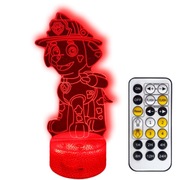 NOČNÁ LAMPA PAW PATROL MARSHALL 3D LED + DIAĽKOVÉ