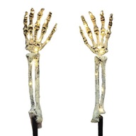 2ks Halloween Glowing Skull Hands Solar/Power