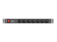 RACK lišta Lanberg PDU-07E-0200-IEC-BK (7 x UTE; 10 A; 2m; čierna)