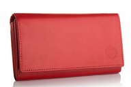 Dámska kožená peňaženka Elegant Betlewski Red Natural Leather Rfid