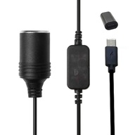 C63D USB C PD samica typu C samec do 12V auta