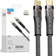 USB-C - USB C PD kábel 1,2 m, silné opletenie, kábel typu C, obojstranný ROCK