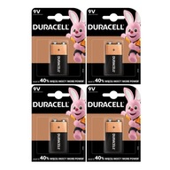 4x Duracell 9V 6LR61 6F22 MN1604 Duralock alkalická batéria 600 mAh