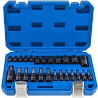 SADA ZÁSUVEK ZÁSUVKOVÉ KĽÚČE TORX/TORX-E ZÁSUVKY 1/4″ 3/8″ 1/2″ 25 EL