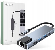 ROZBOČOVACÍ ADAPTÉR ADAPTÉR ROZDELOVAČ USB-A TYP-C HDMI ETHERNET LAN RJ-45