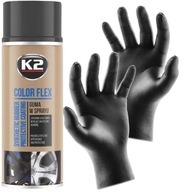 K2 COLOR FLEX MATNÁ ČIERNA 400ML - SPRAY GUMBER Re