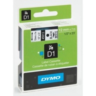 DYMO D1 PÁSKA 12mm/7m BIELA ​​ČIERNA TLAČ