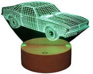 3D LED USB LAMPA AUTO CADILLAC WOOD NOČNÍ LAMPA