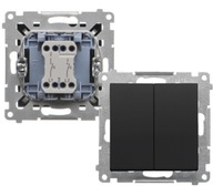 Simon 55 DVOJITÉ TLAČIDLO ZATVORENÉ BEZ OBRAZU (MODUL) 10AX MATTE ČIERNA