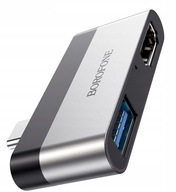 BOROFONE adaptér - DH2 USB-C na USB3.0/HDMI