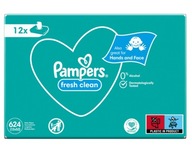 Pampers Fresh Clean vlhčené obrúsky 12 x 52 ks.