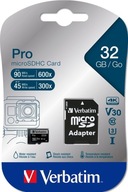 Pamäťová karta Verbatim MicroSDHC Class 10 UHS s kapacitou 32 GB