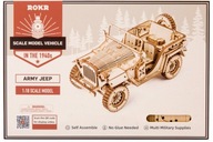 ROBOTIME DREVENÝ MODEL PUZZLE 3D VOJENSKÝ JEEP AUTO DIY POĽNÉ AUTO 369 ks.