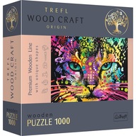 Drevené puzzle 1000 ks. Farebné mačky Trefl